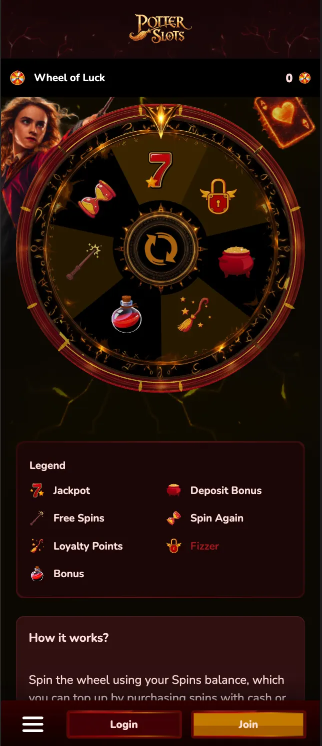Wheel of Luck interface